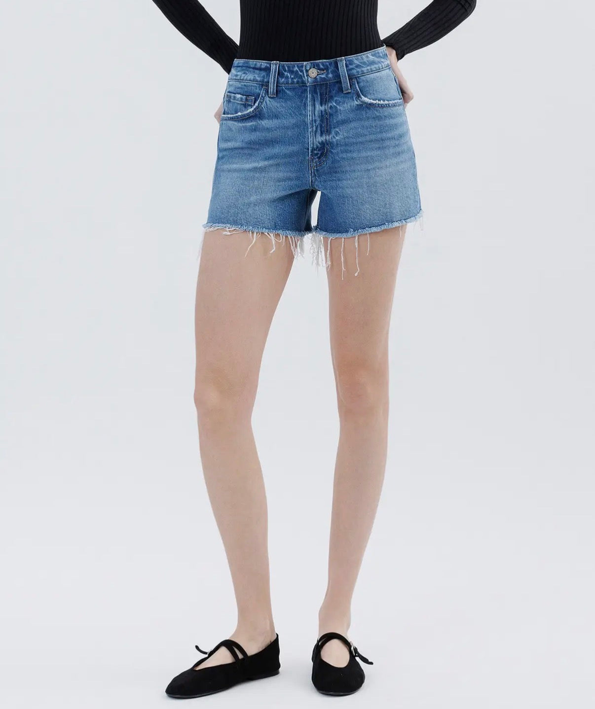 Raw Hem Denim Shorts