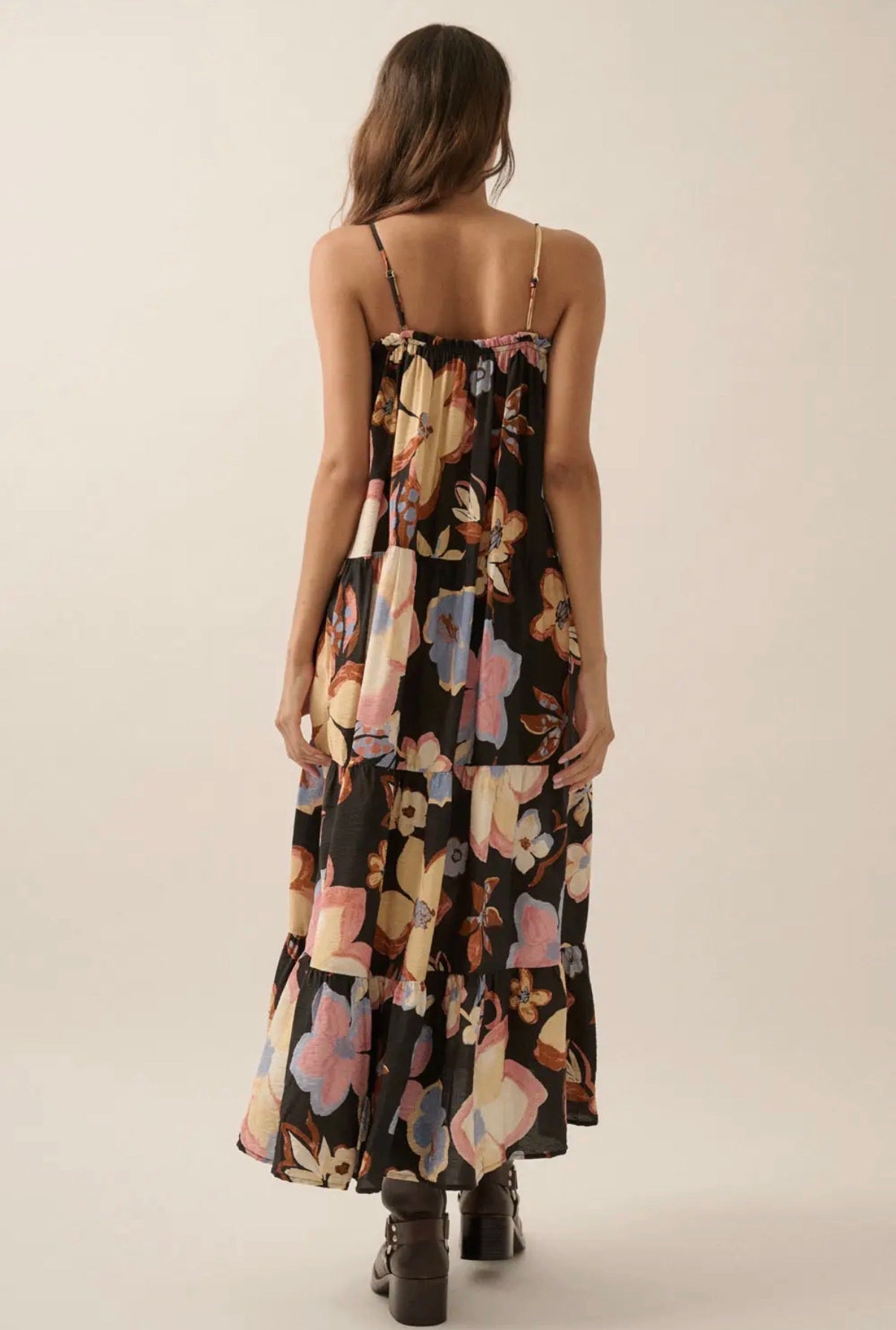 Textured Floral Maxi Dress
