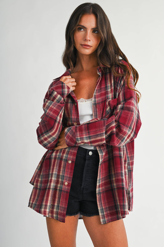 Amber Plaid Flannel Shirt