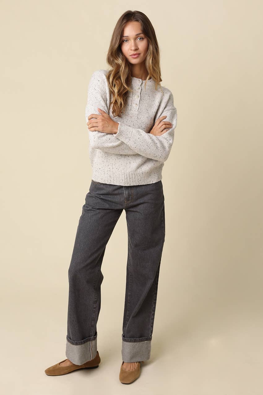 Wren Cuffed Wide Leg Jeans