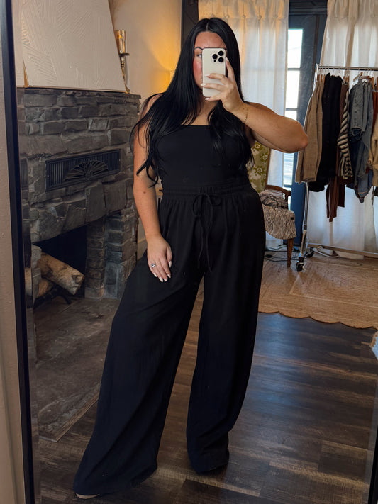 Black Strapless Jumpsuit