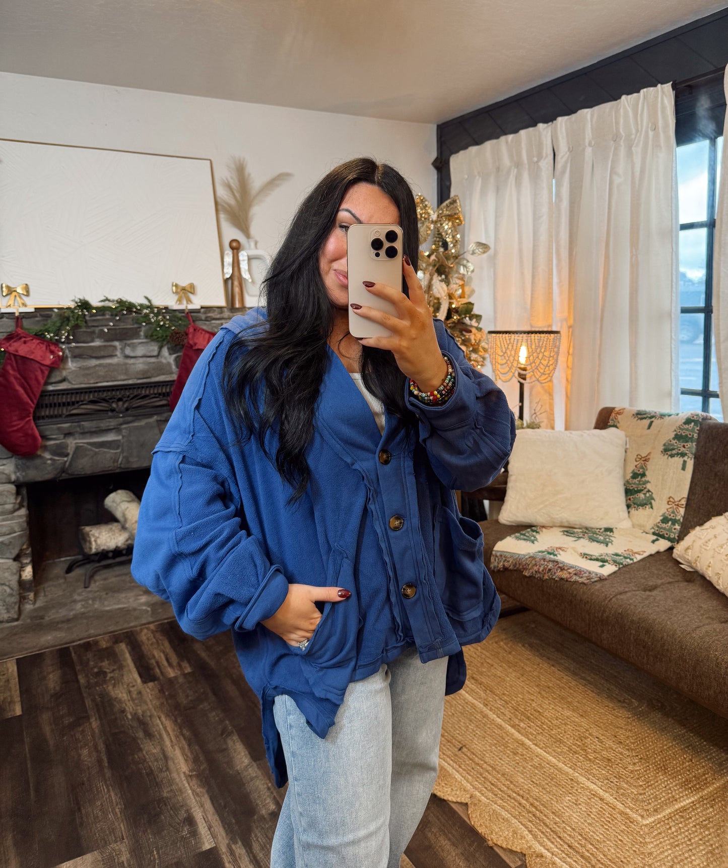 Blue Button Cardigan