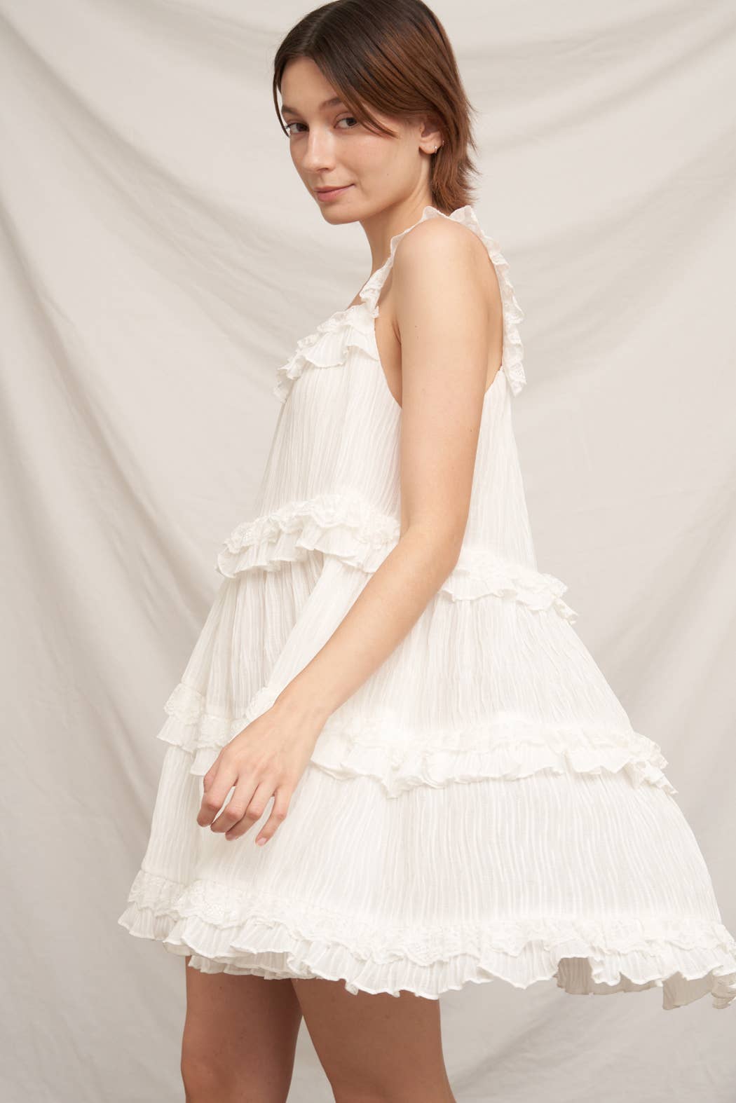 Sleeveless Ruffle Tiered Mini Dress