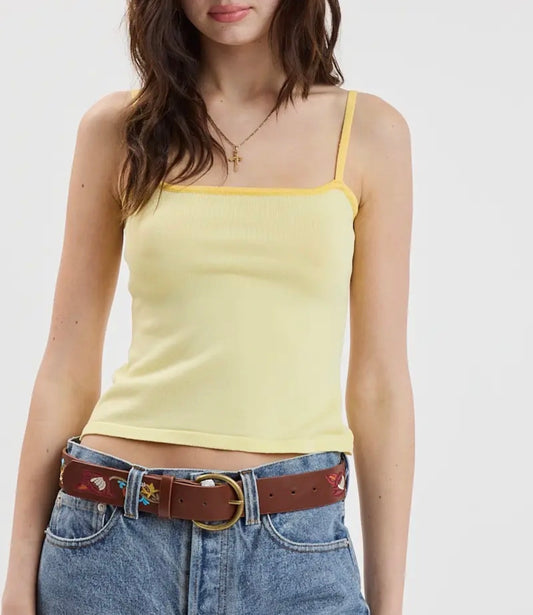 Yellow Contrast Tank Top