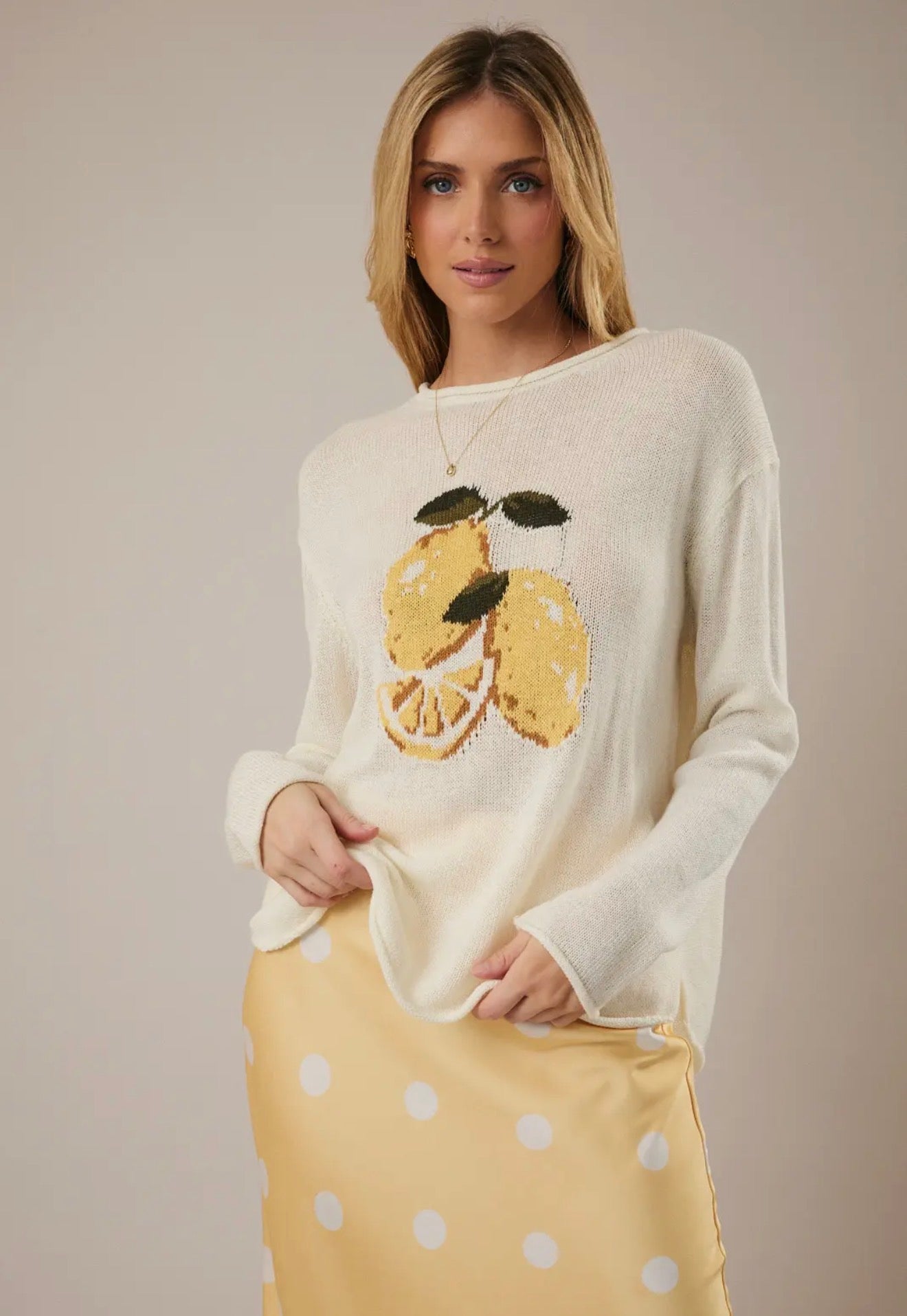 Lemon Rolled Hem Sweater