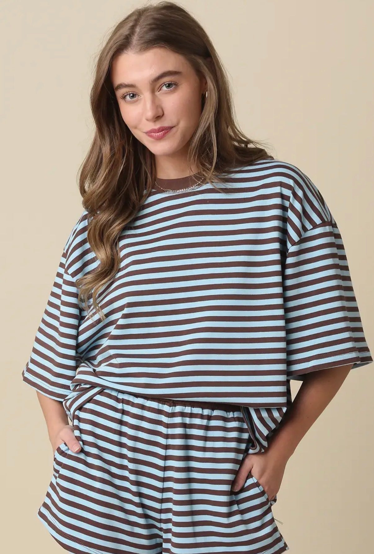 Blue And Brown Stripe Set