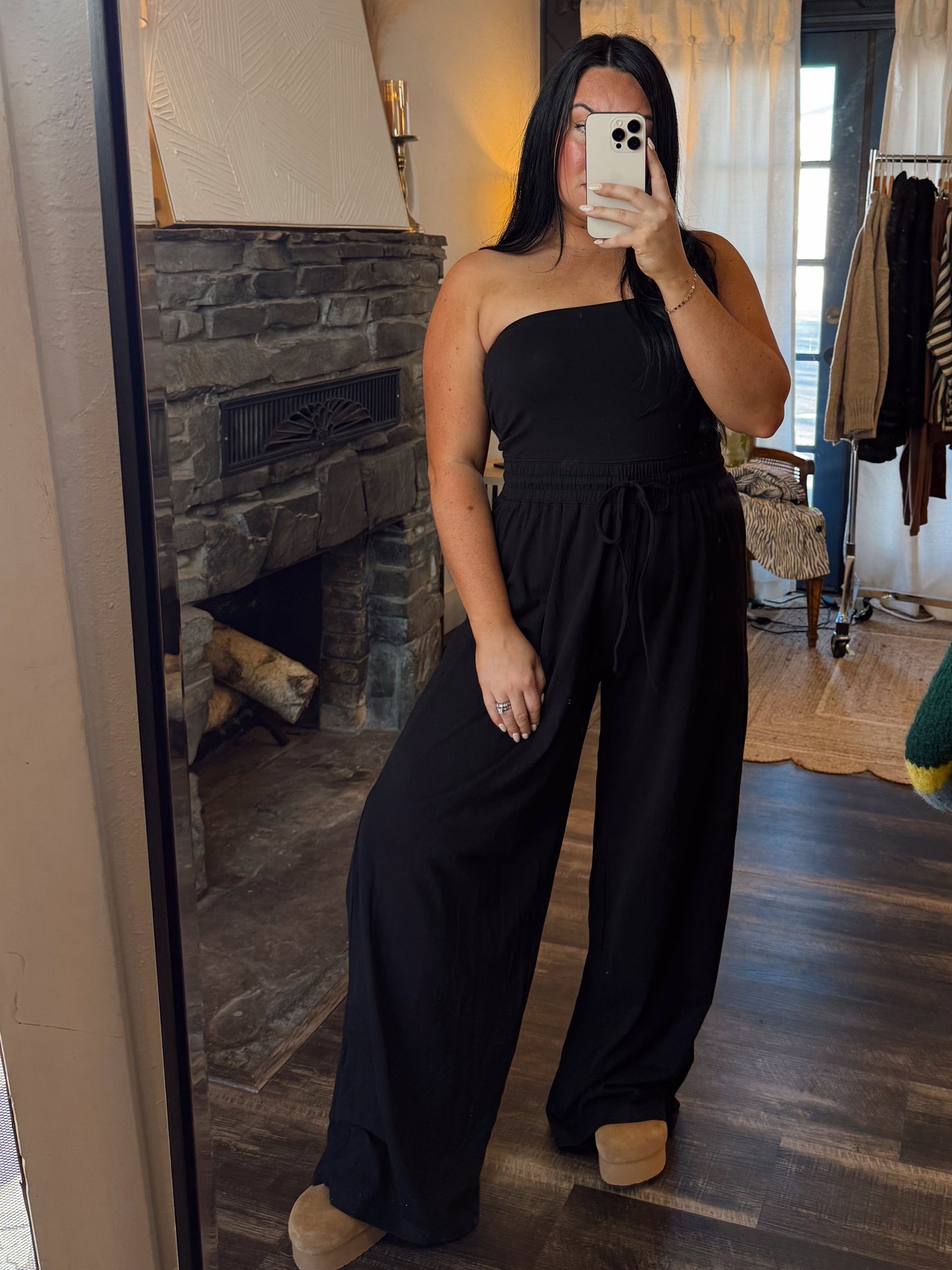 Black Strapless Jumpsuit