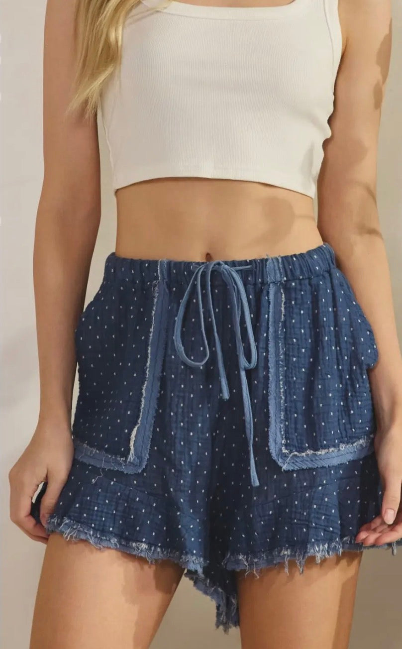 Desert Dotted Frayed Shorts