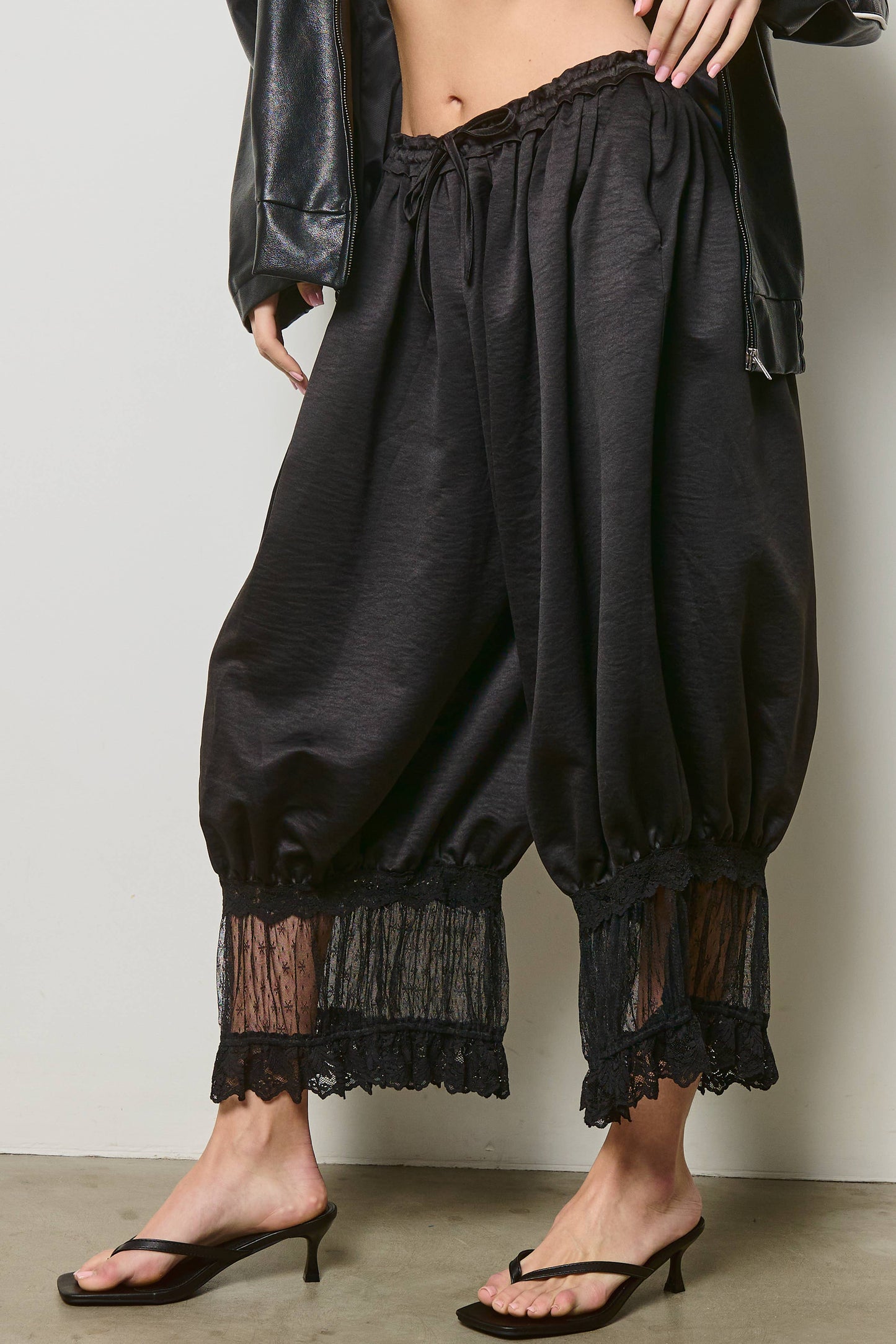 Lace Trim Bloomer Pants
