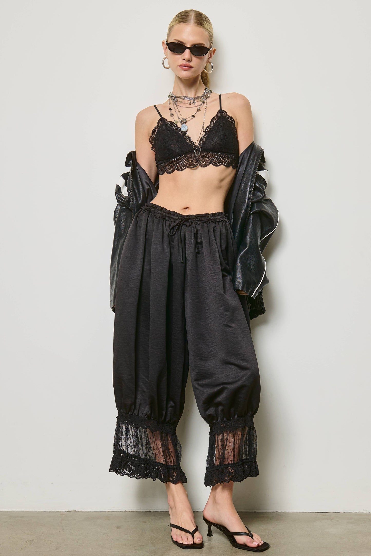 Lace Trim Bloomer Pants