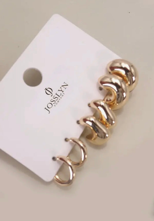 Trio Earrings Bubble Hoop