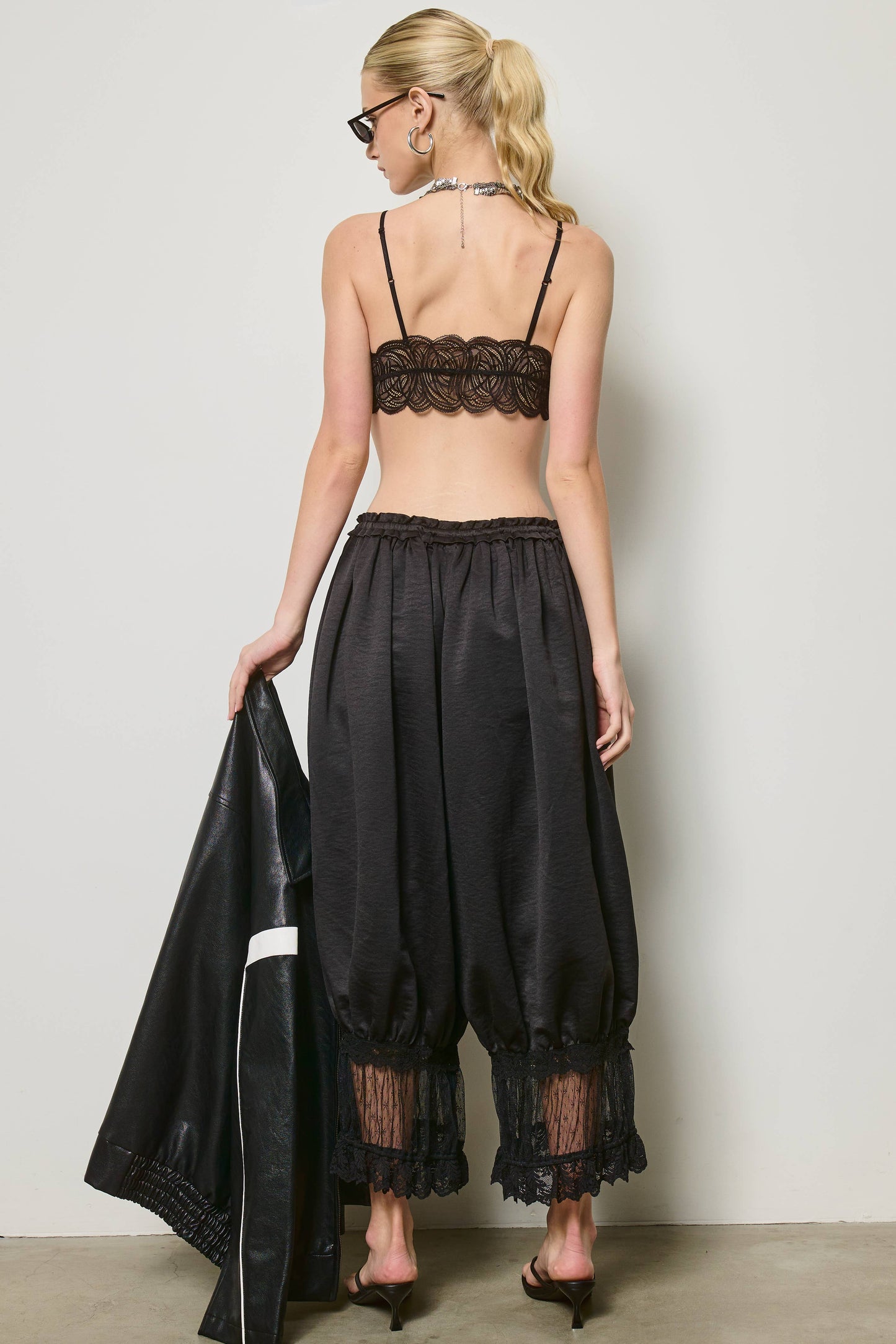 Lace Trim Bloomer Pants
