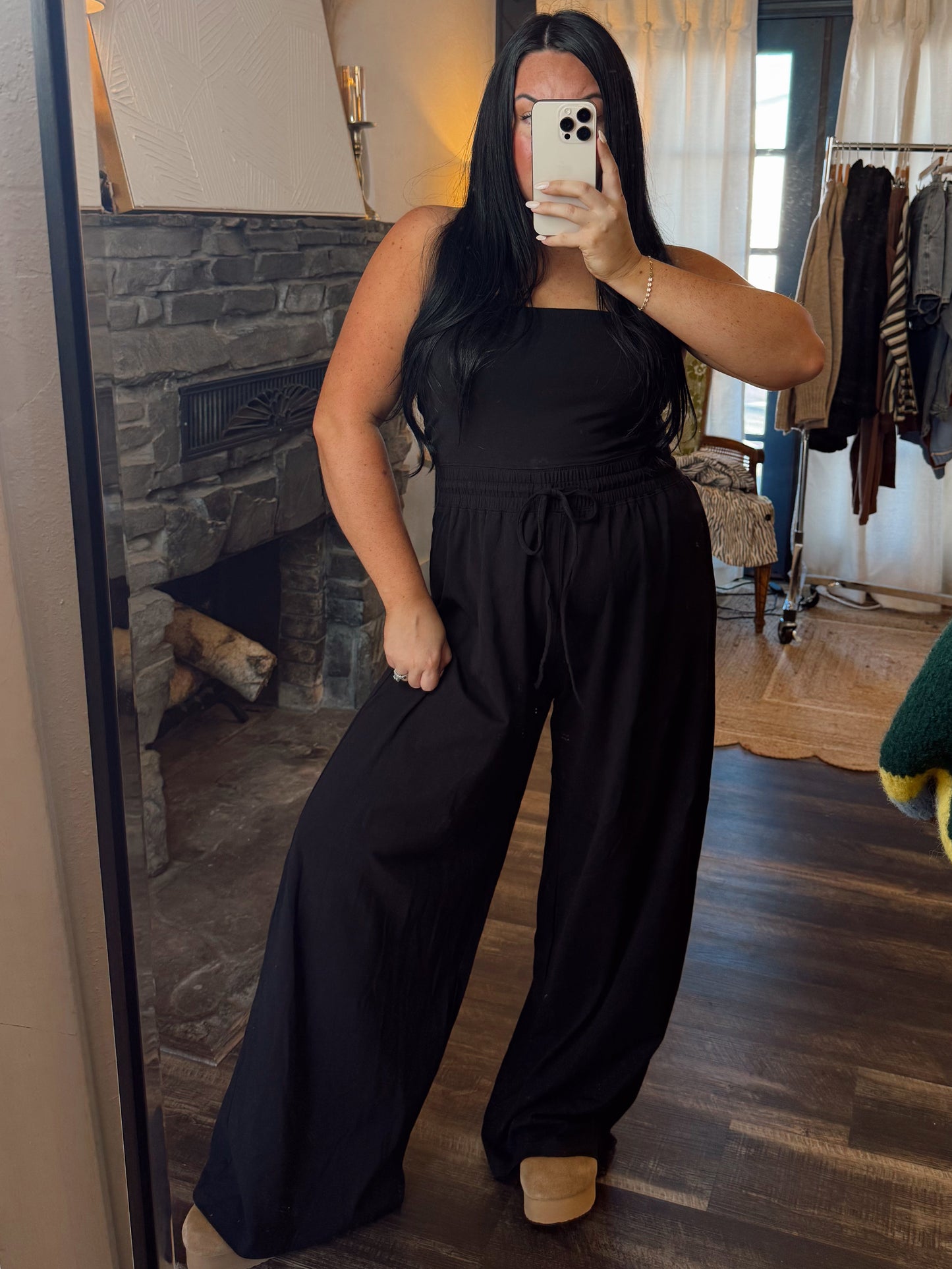 Black Strapless Jumpsuit