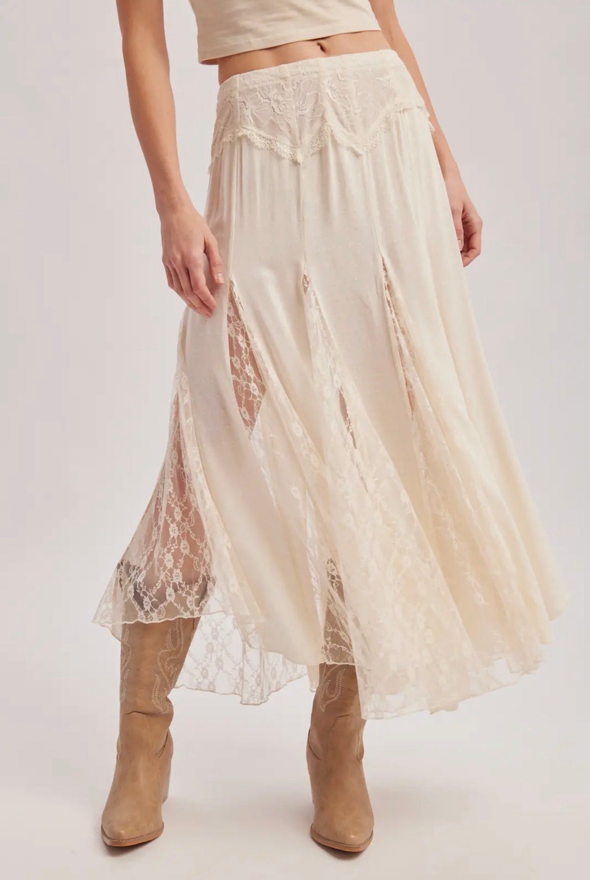Flowy Lace Maxi Skirt