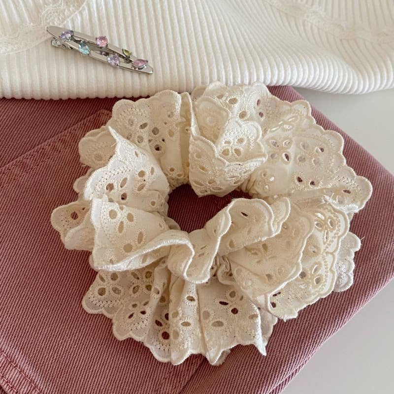 Oversized Large Ruffle Frilly Lace giant scrunchies