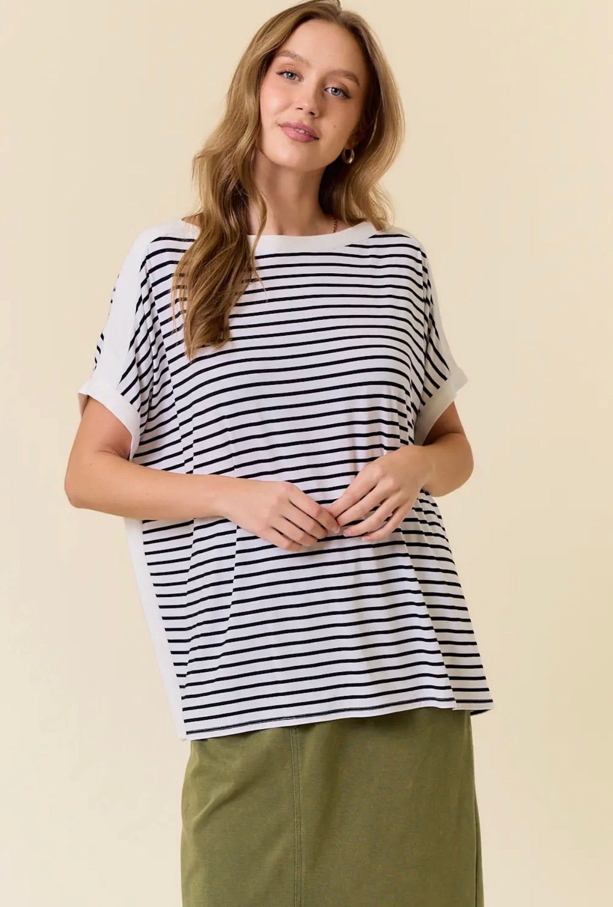 Striped Boat Neck Top