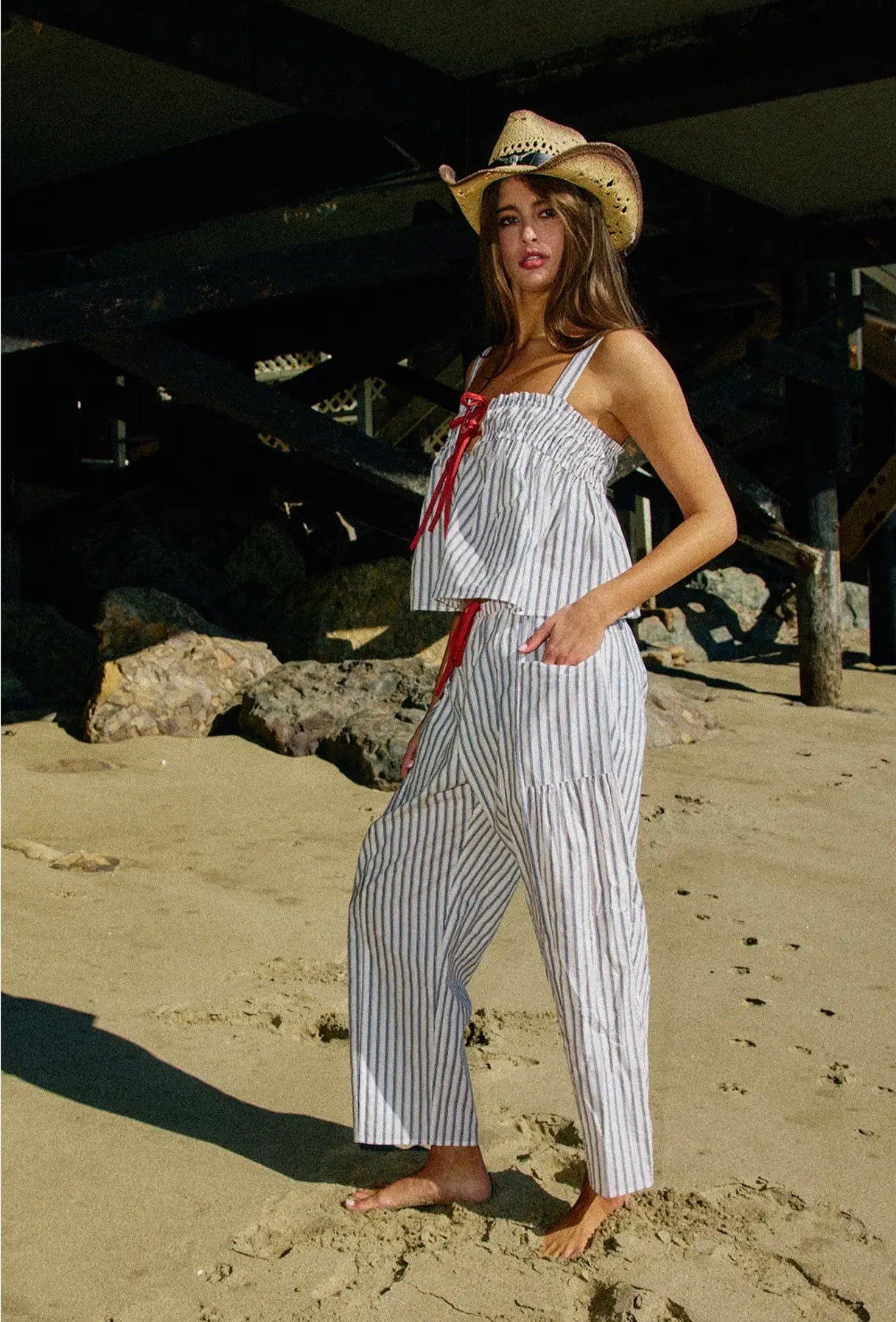 Blue and Red Stripe Pants