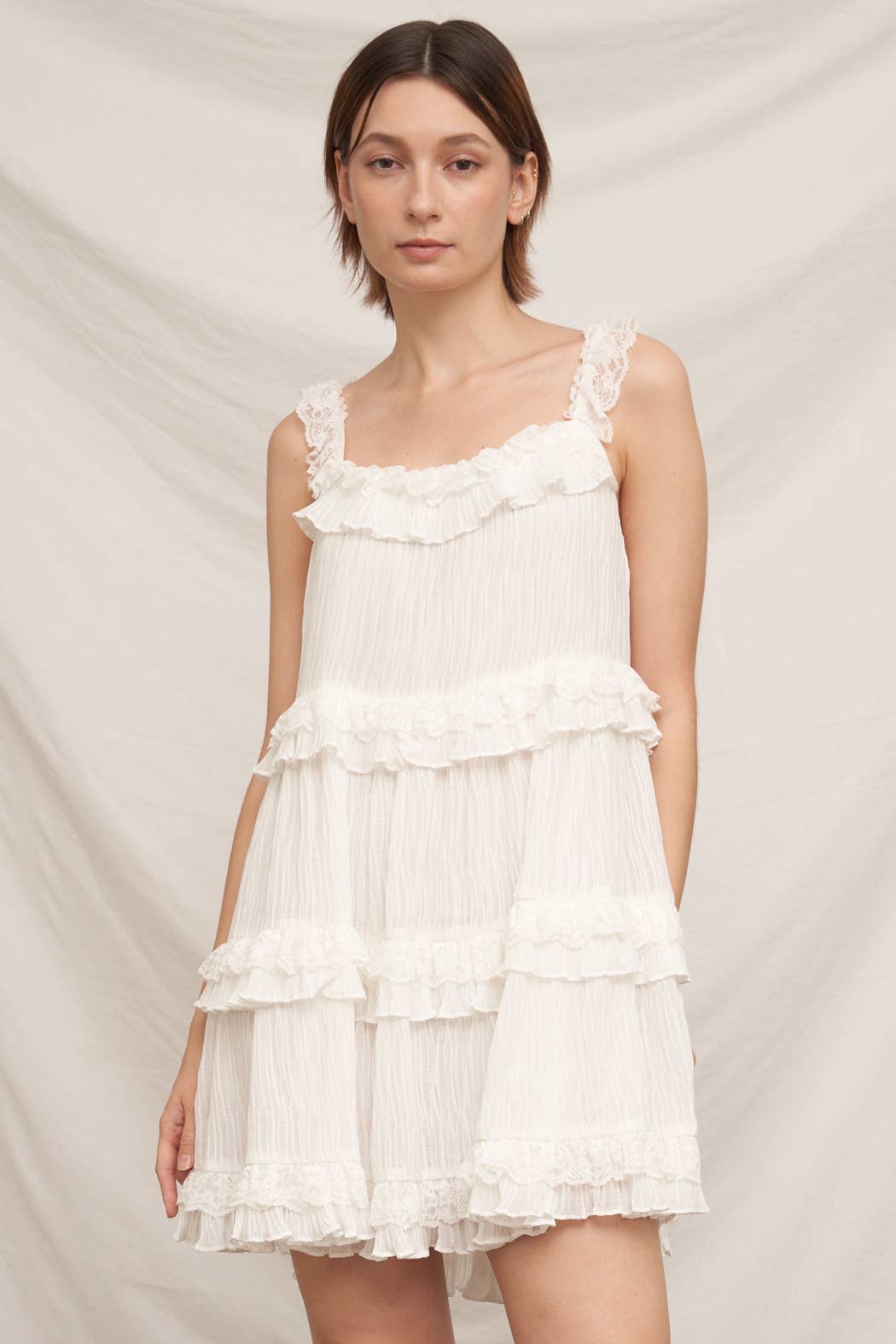 Sleeveless Ruffle Tiered Mini Dress