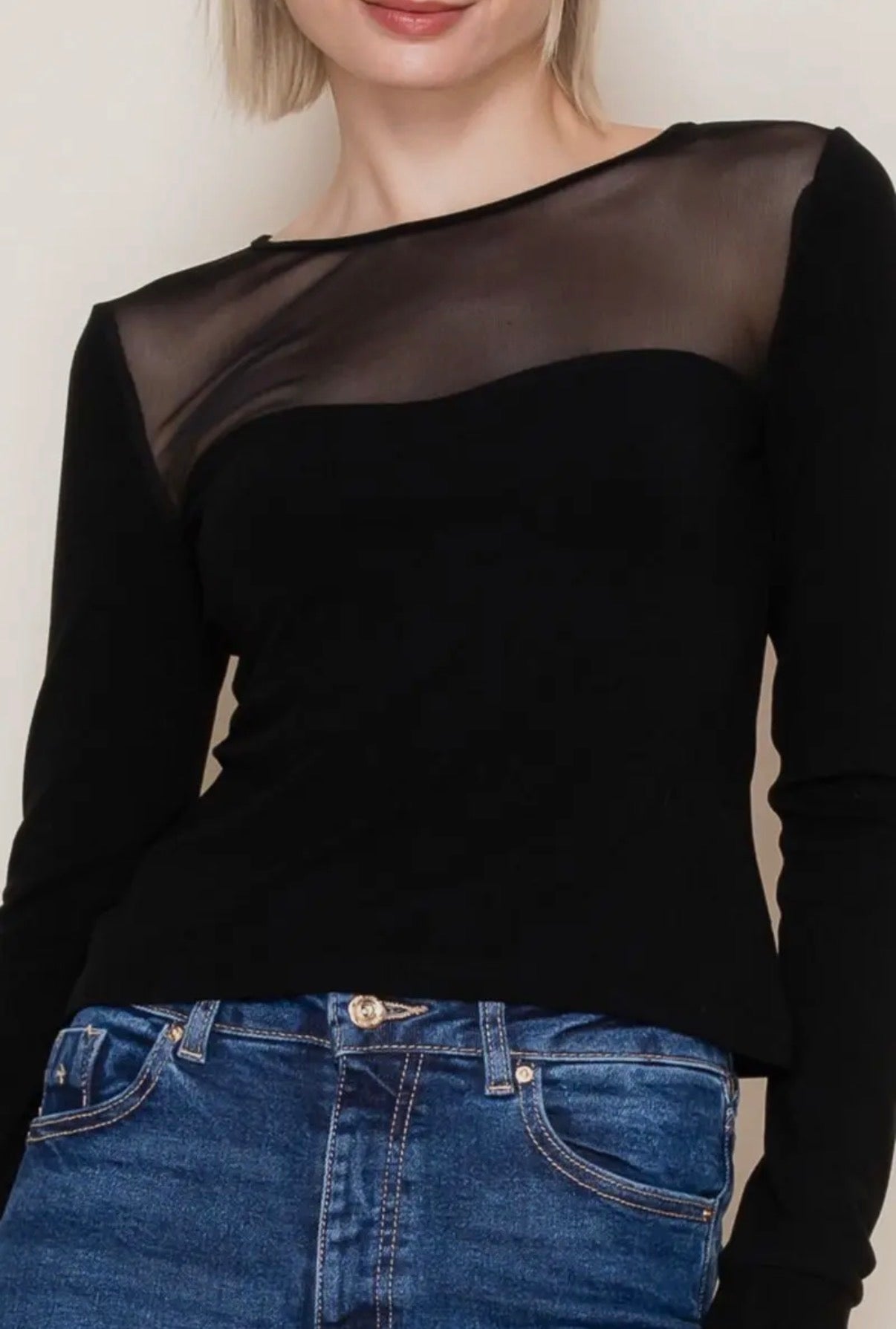 Black Mesh Panel Top