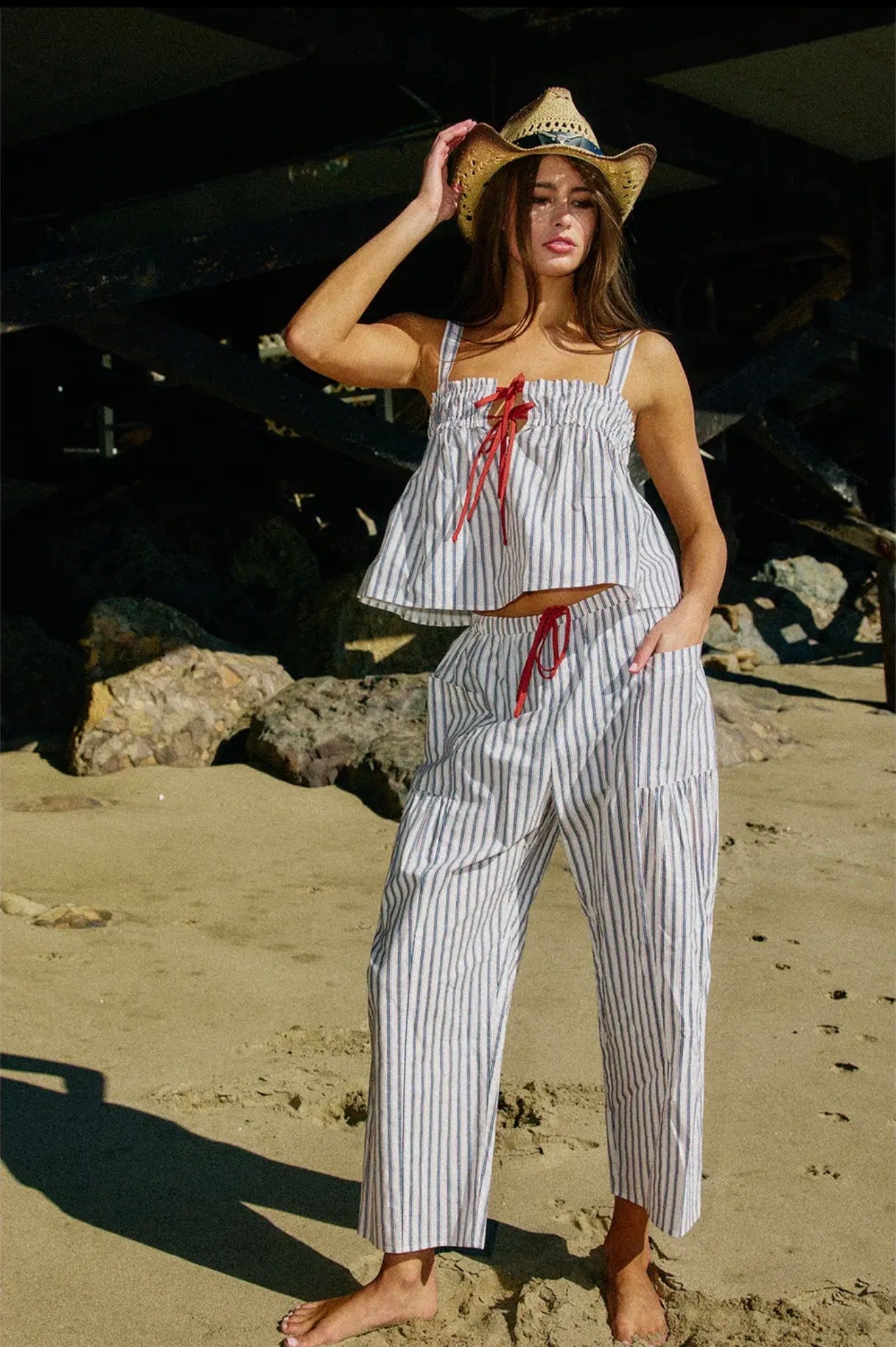 Blue and Red Stripe Pants