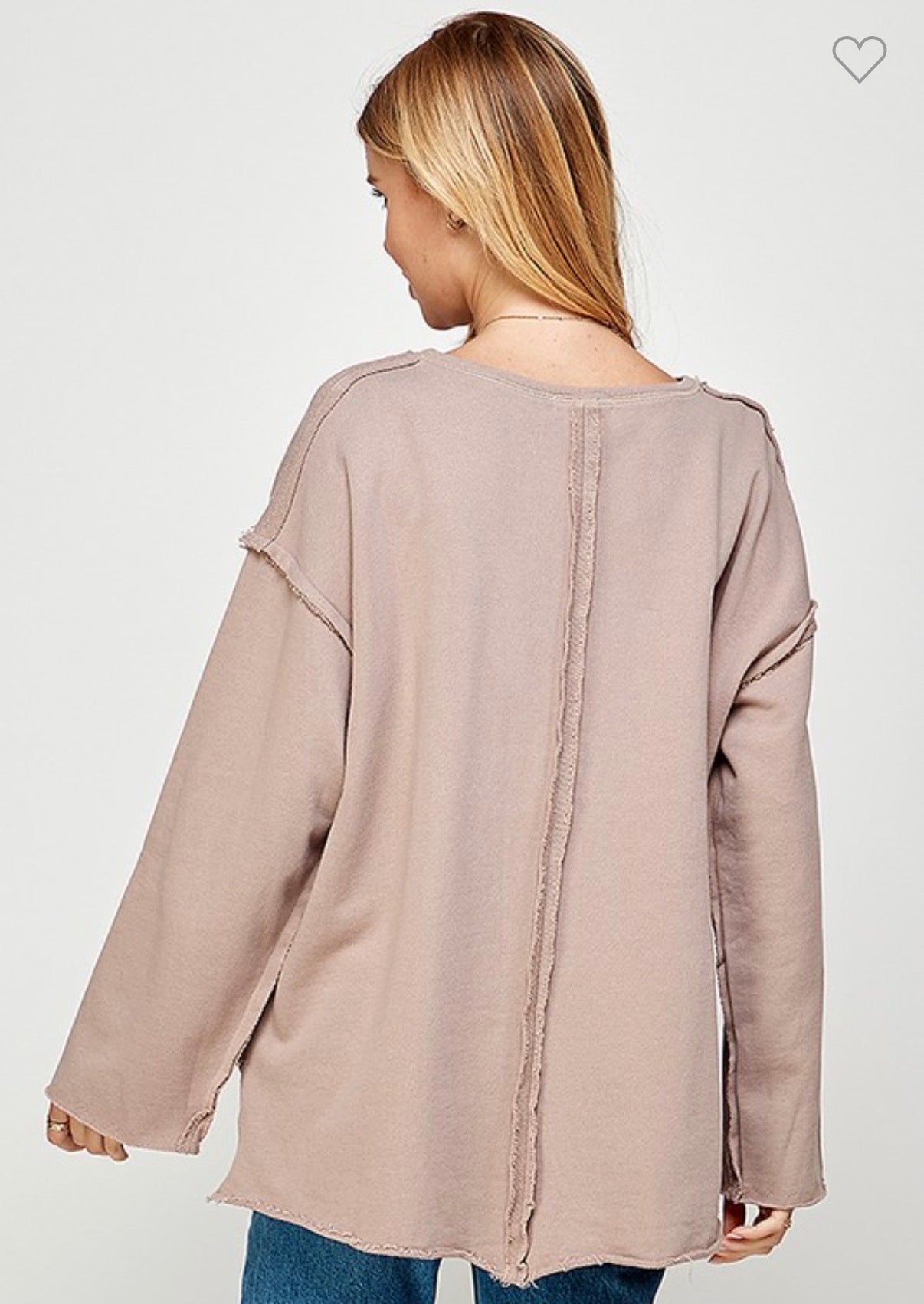 Oversized Raw Edge Pullover