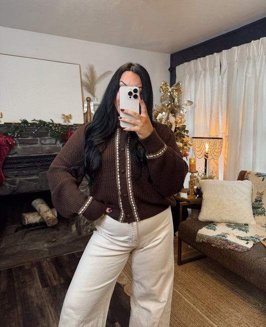 Doll Collar Knitted Cardigan