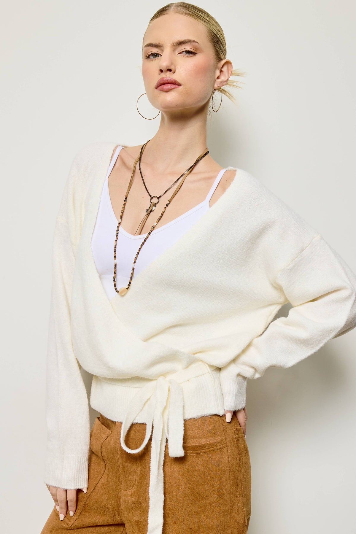 Wrap Knit Cardigan Sweater