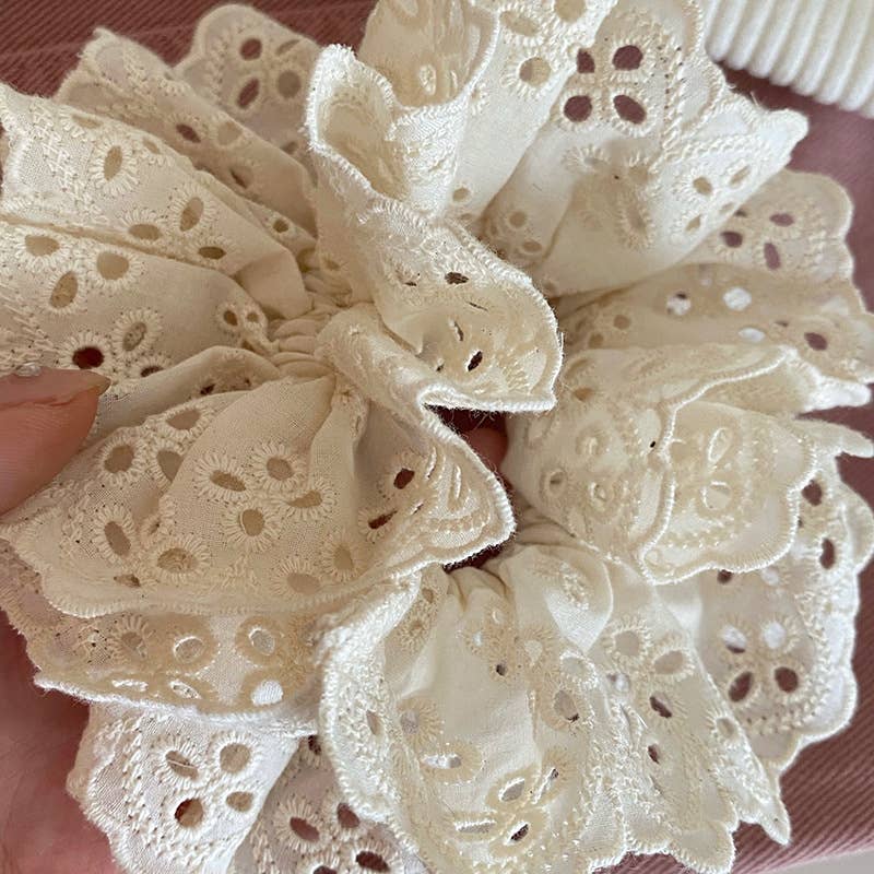 Oversized Large Ruffle Frilly Lace giant scrunchies