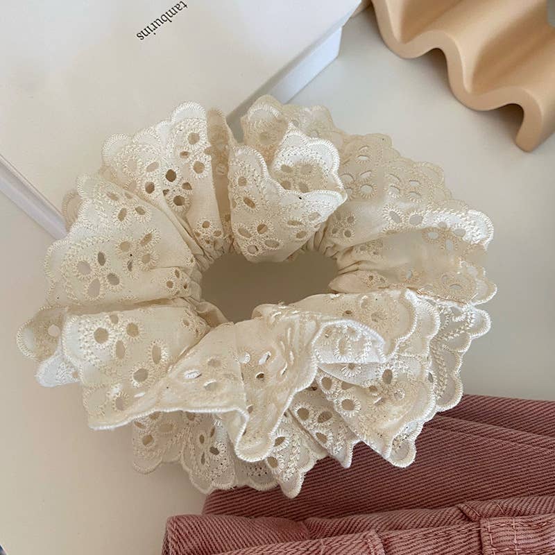 Oversized Large Ruffle Frilly Lace giant scrunchies