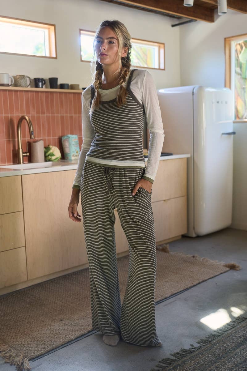 Soft Knit Stripe Lounge Pants