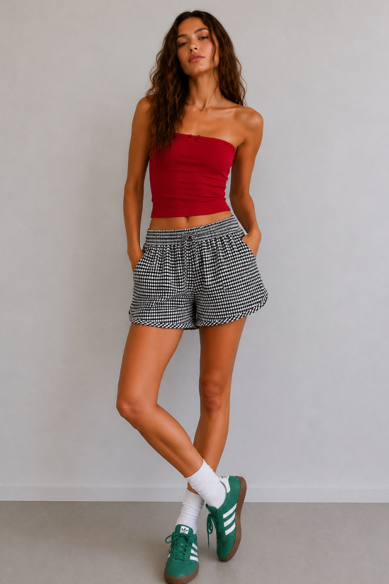 GINGHAM LOUNGE SHORTS