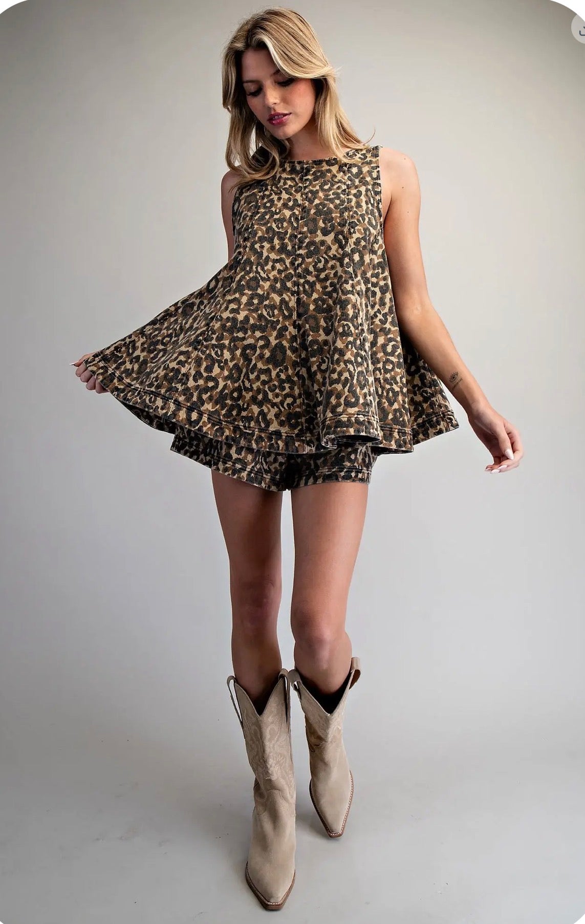 Wild Leopard Denim Top