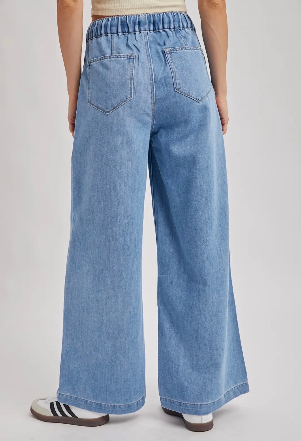 Paper Bag Wide Leg Jeans