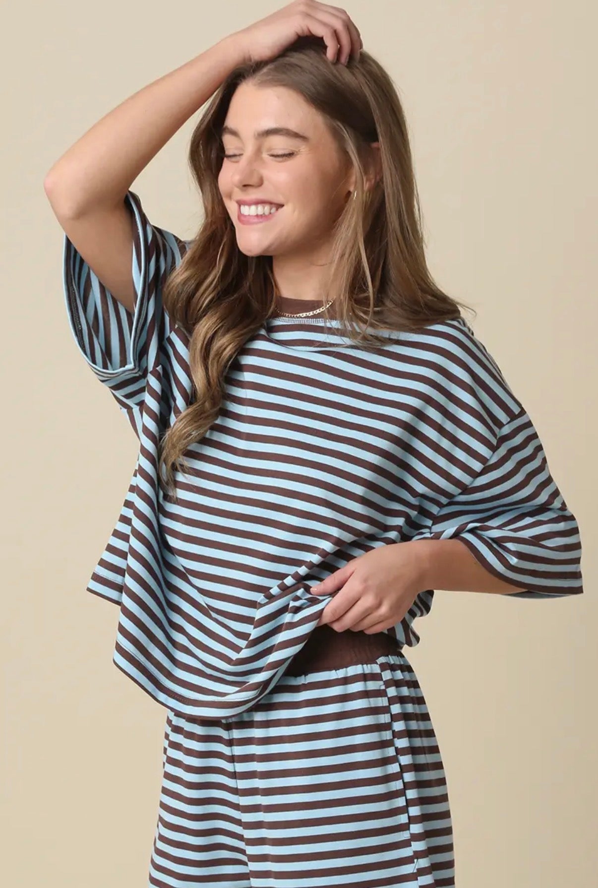 Blue And Brown Stripe Set