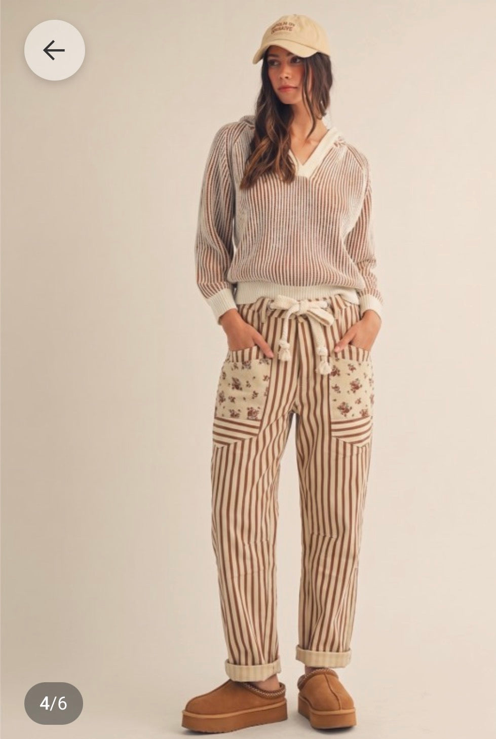 Mocha Stripe Patch Pants