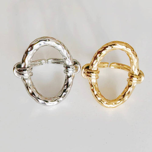 Siena Hammered Oval Ring | Stainless Steel & Non-Tarnish