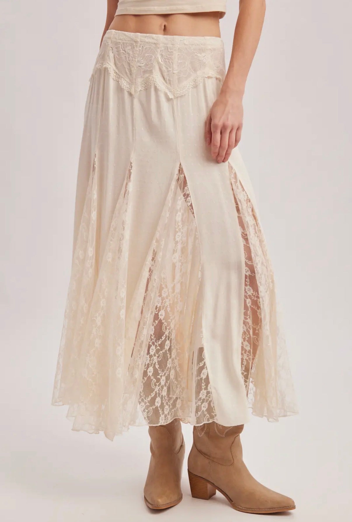 Flowy Lace Maxi Skirt