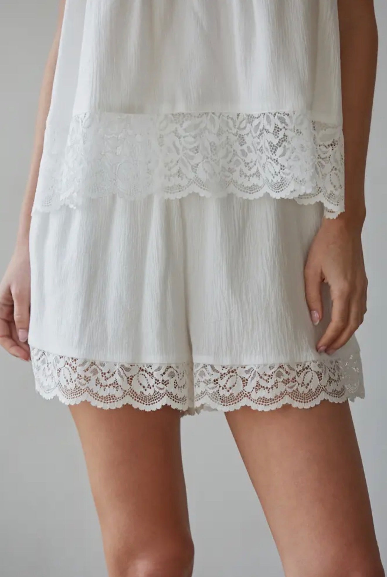 Lace Trim Cotton Shorts