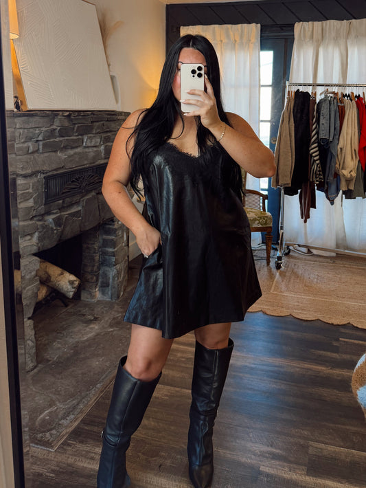 Black Leather Mini Dress