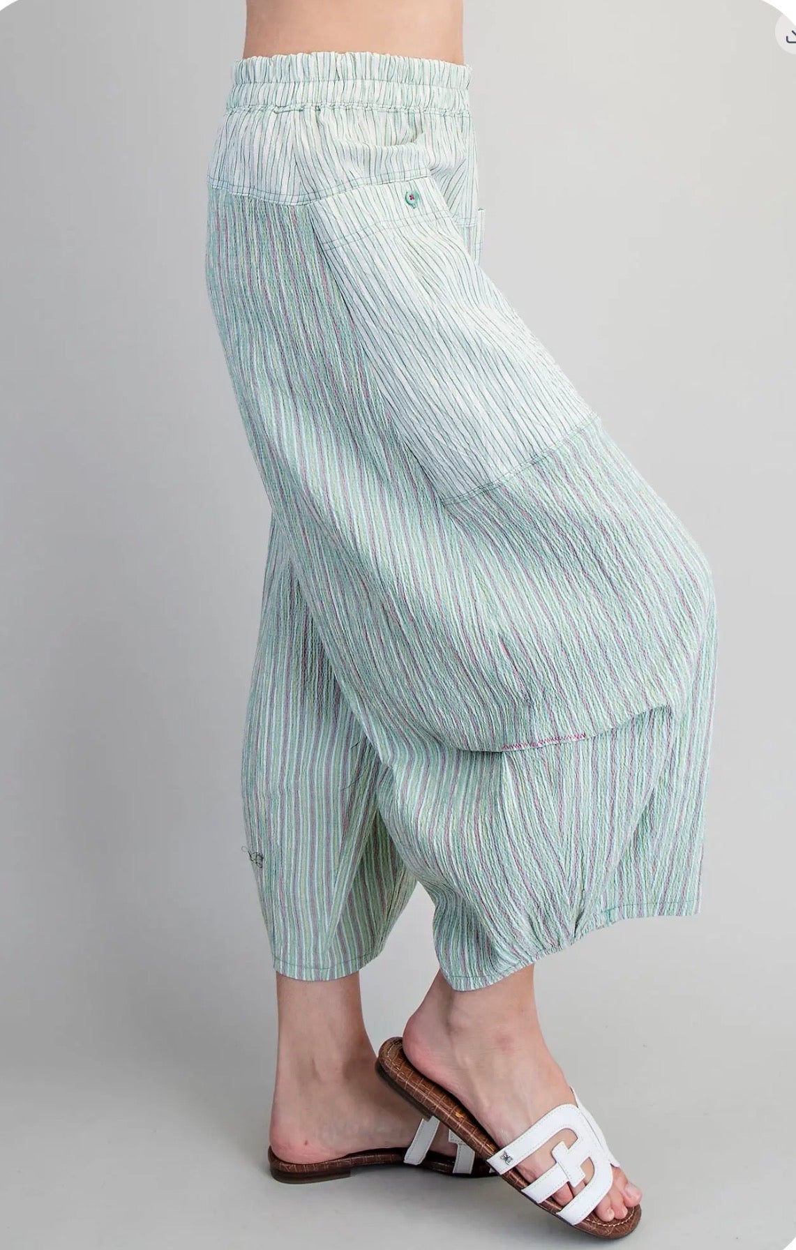 Striped Oversized Patch Pants