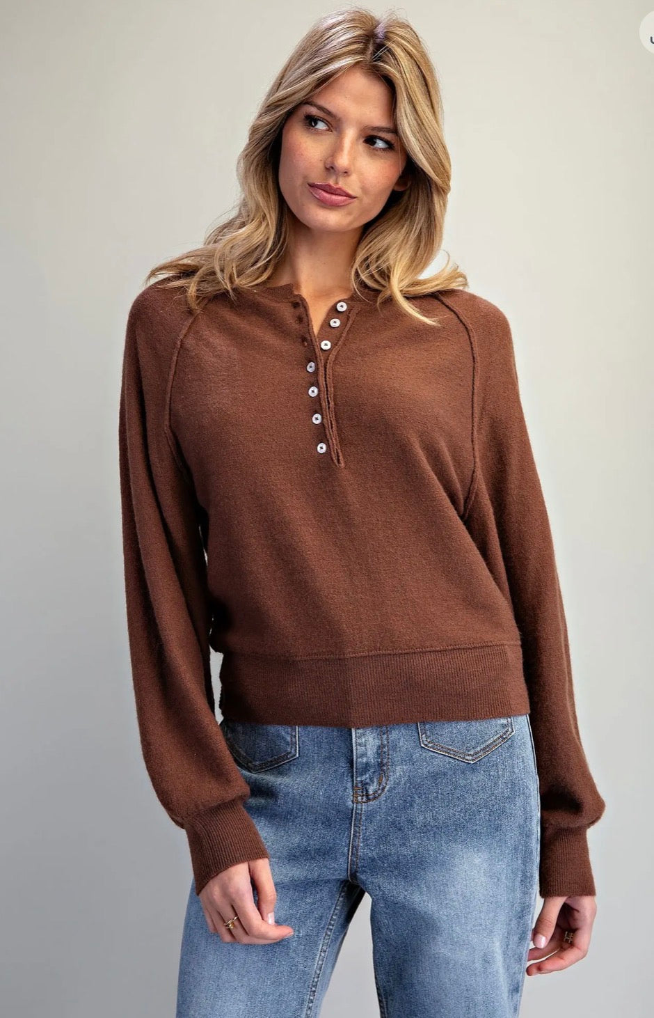 Coco Henley Buttoned Sweater