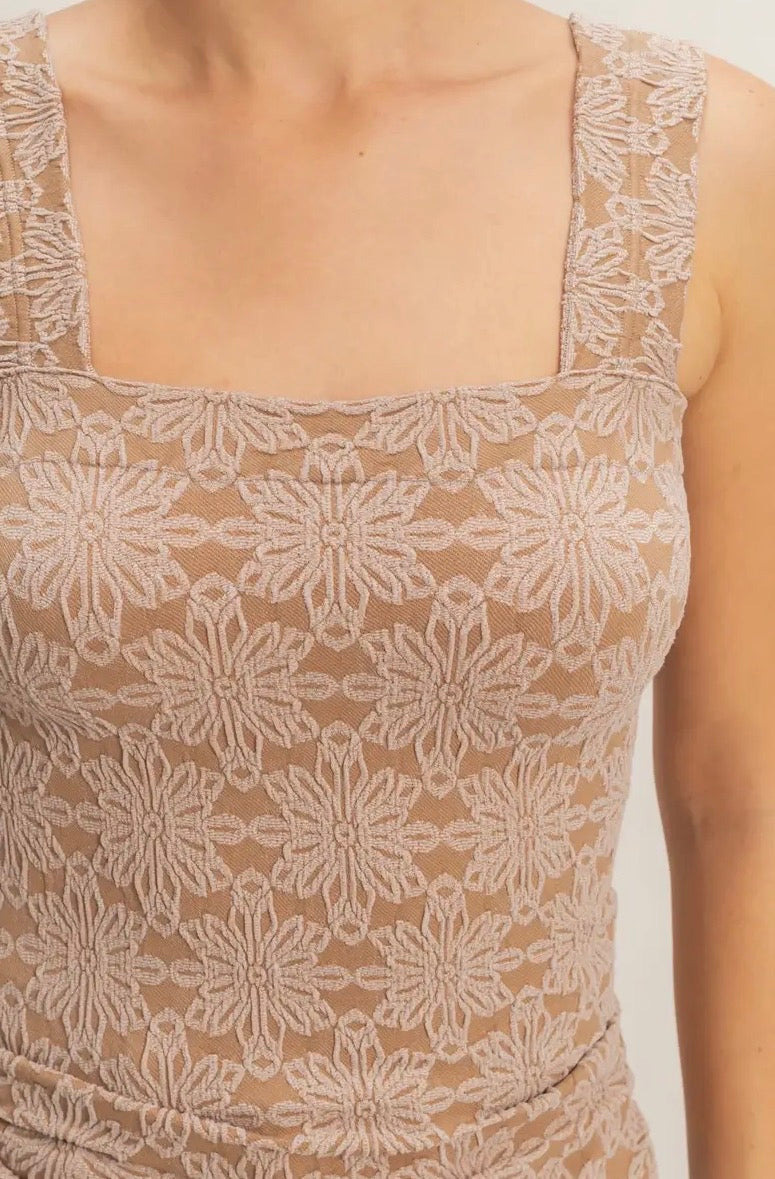 Floral Square Neck Tank Top