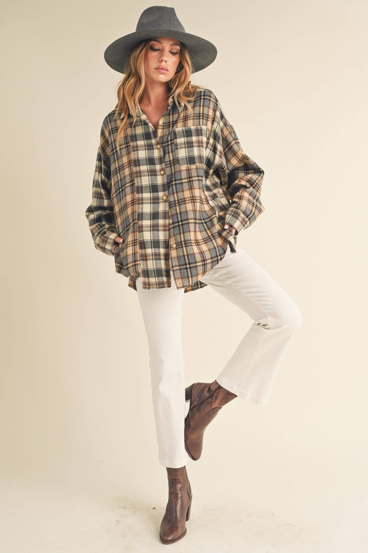 Oliver Plaid Button Down Flannel Shirt