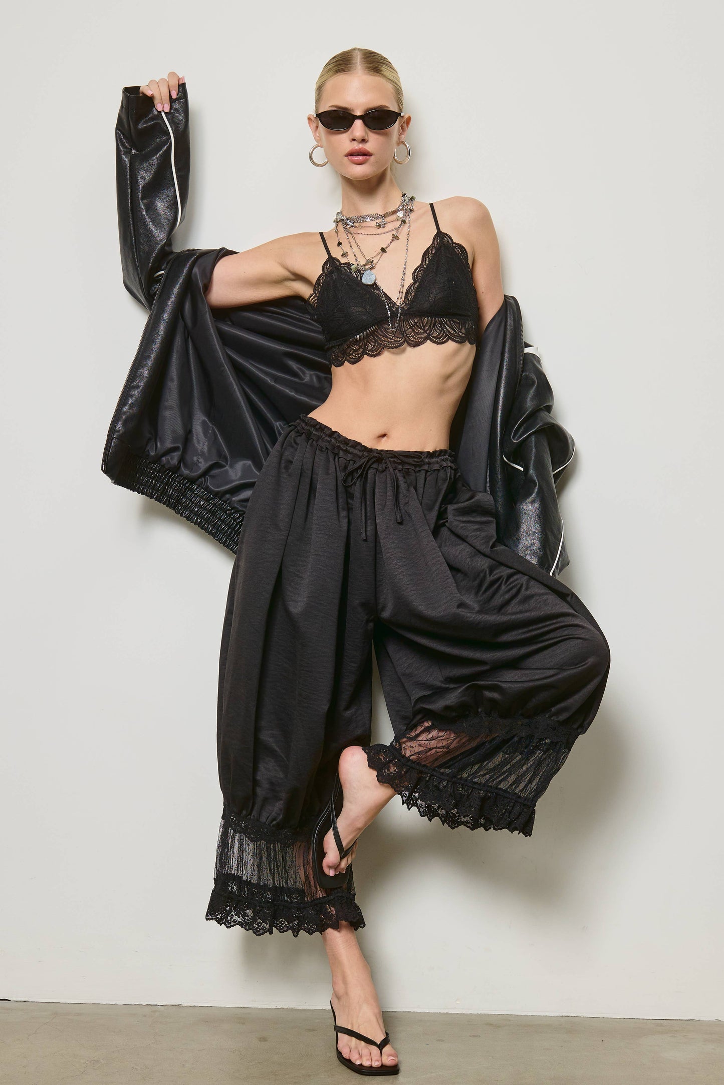 Lace Trim Bloomer Pants