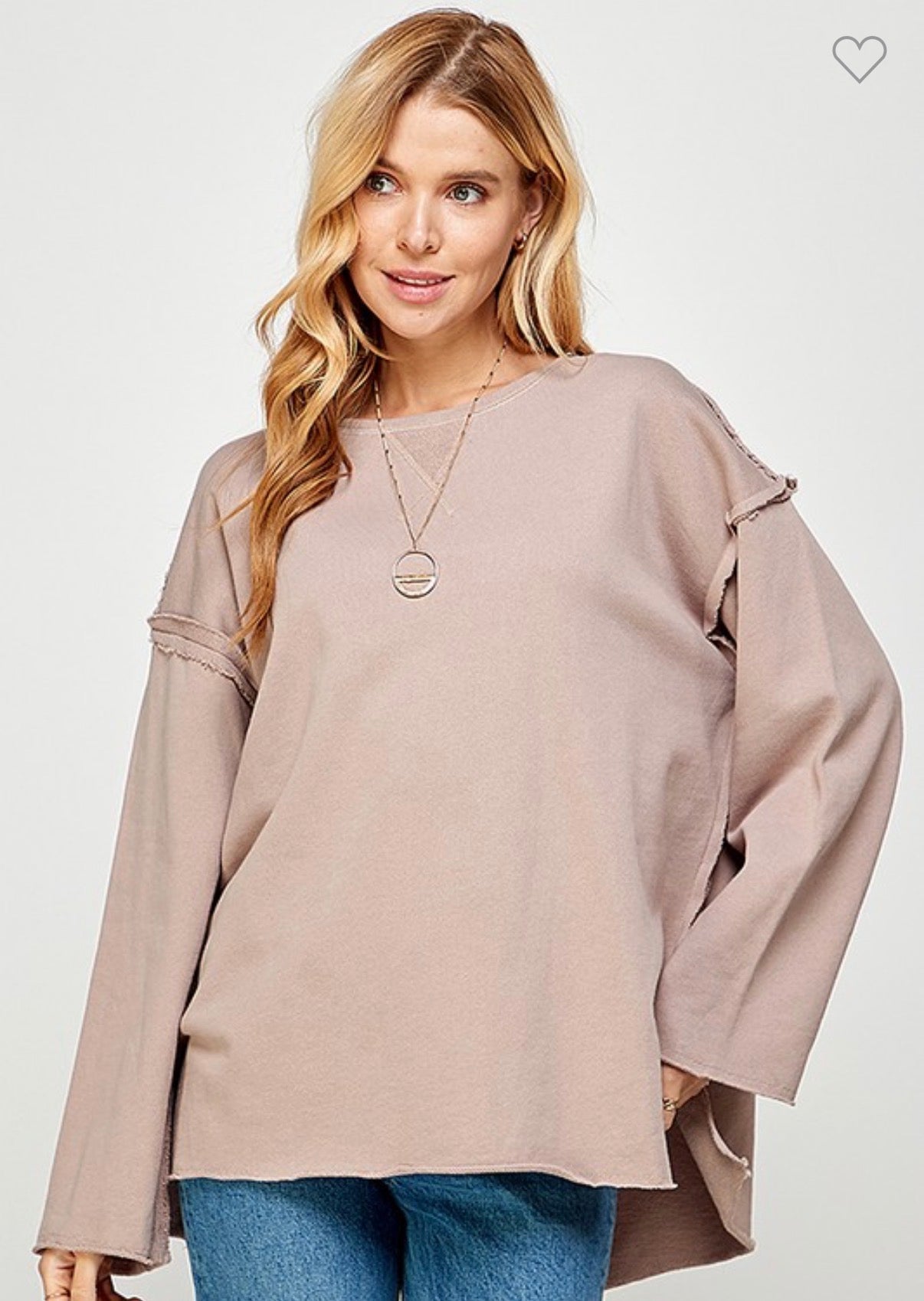 Oversized Raw Edge Pullover