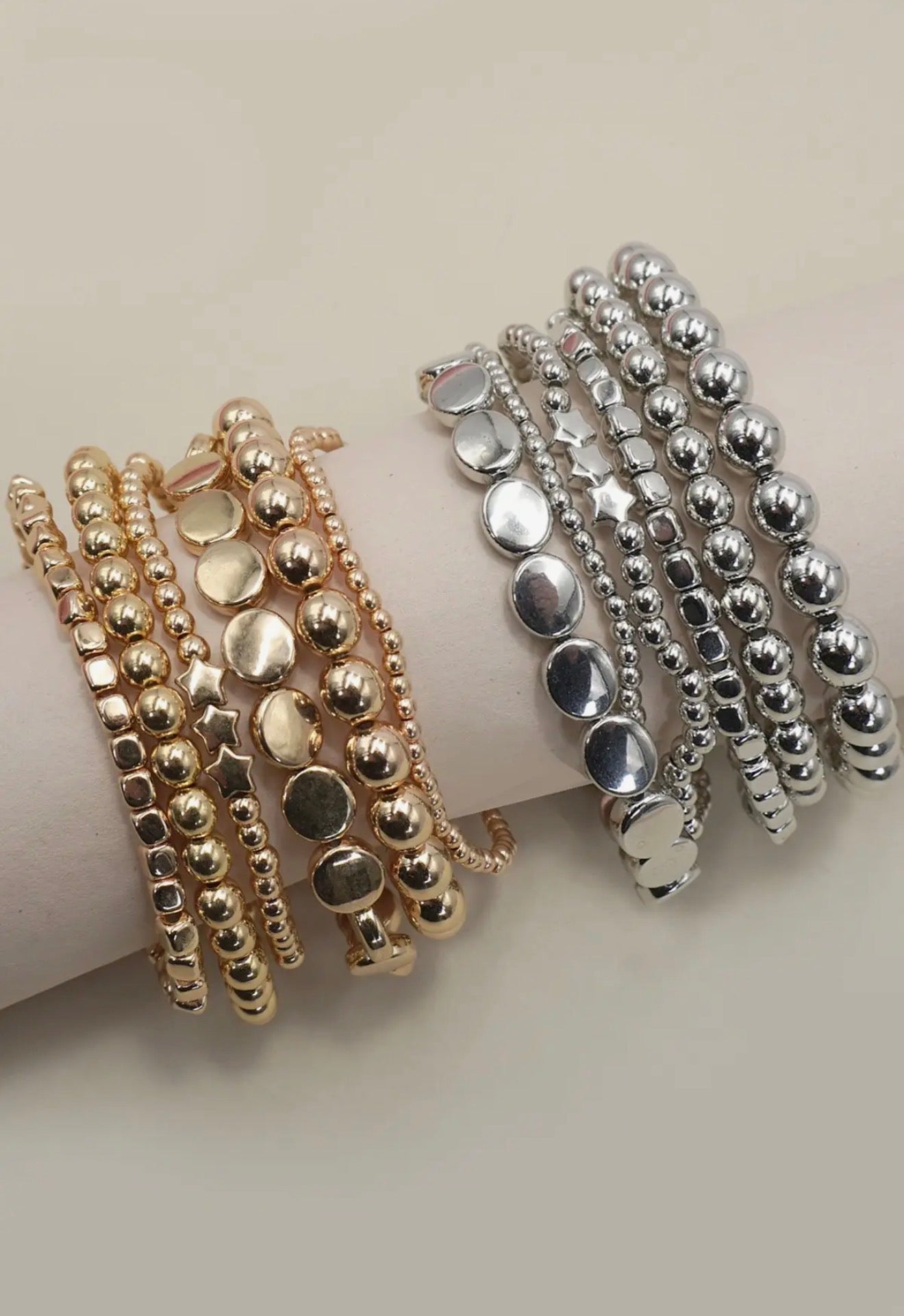 Gold Bead Bracelet Set