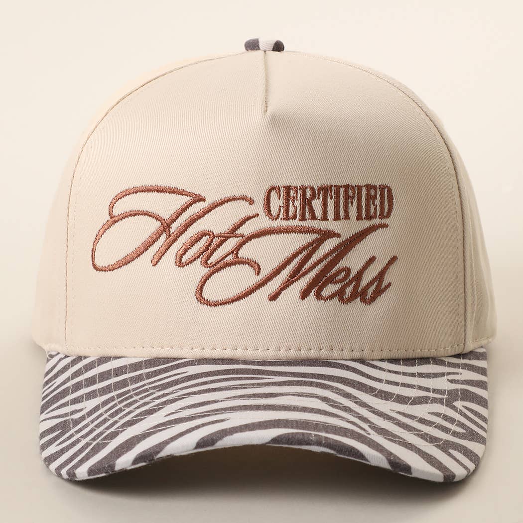 CERTIFIED HOT MESS Animal Print Trucker Hat