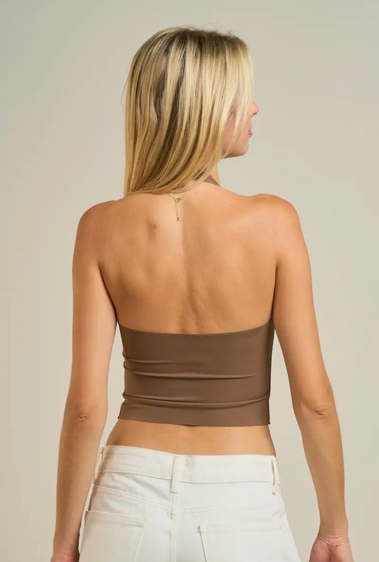 Halter Crop Top Chocolate