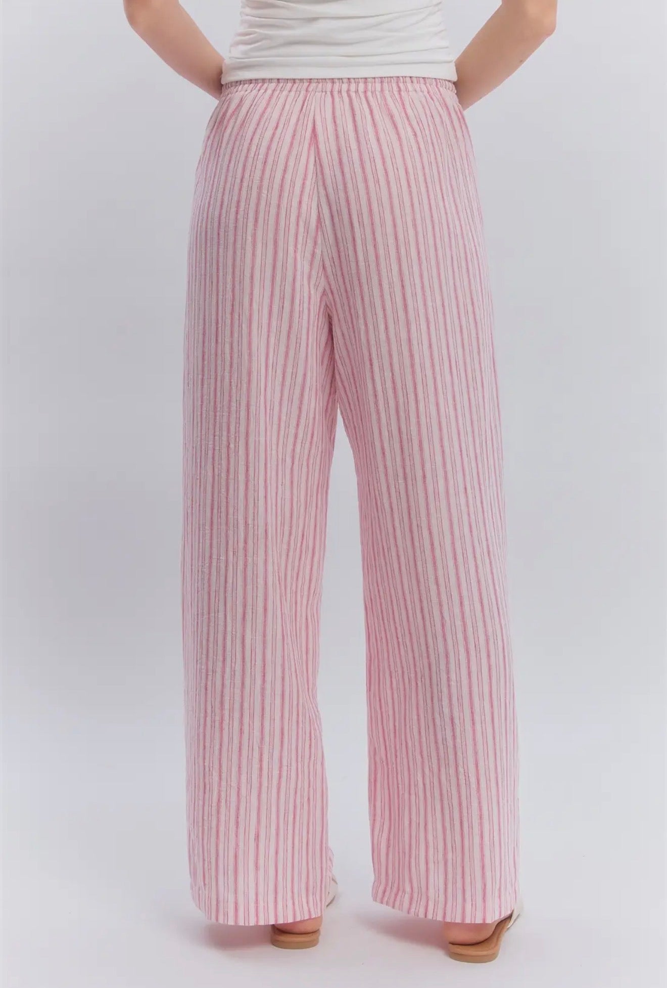 Red Stripe Crochet Detail Pants