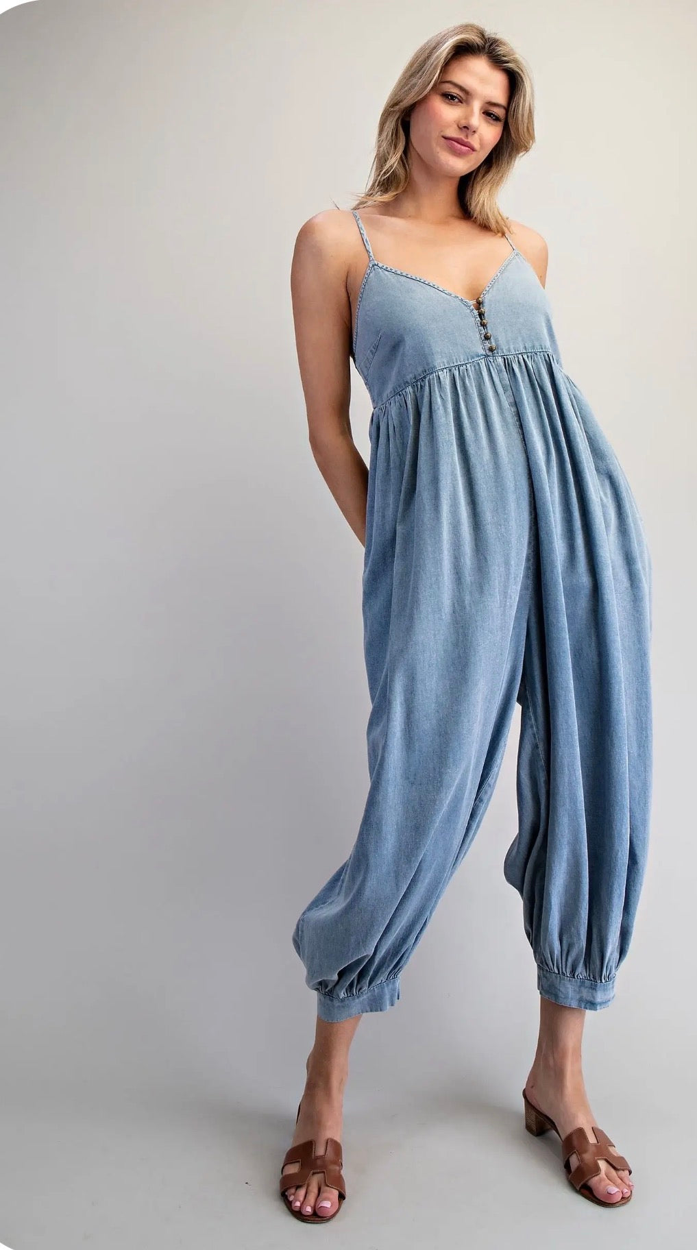 Denim Buttoned Jumpsuit